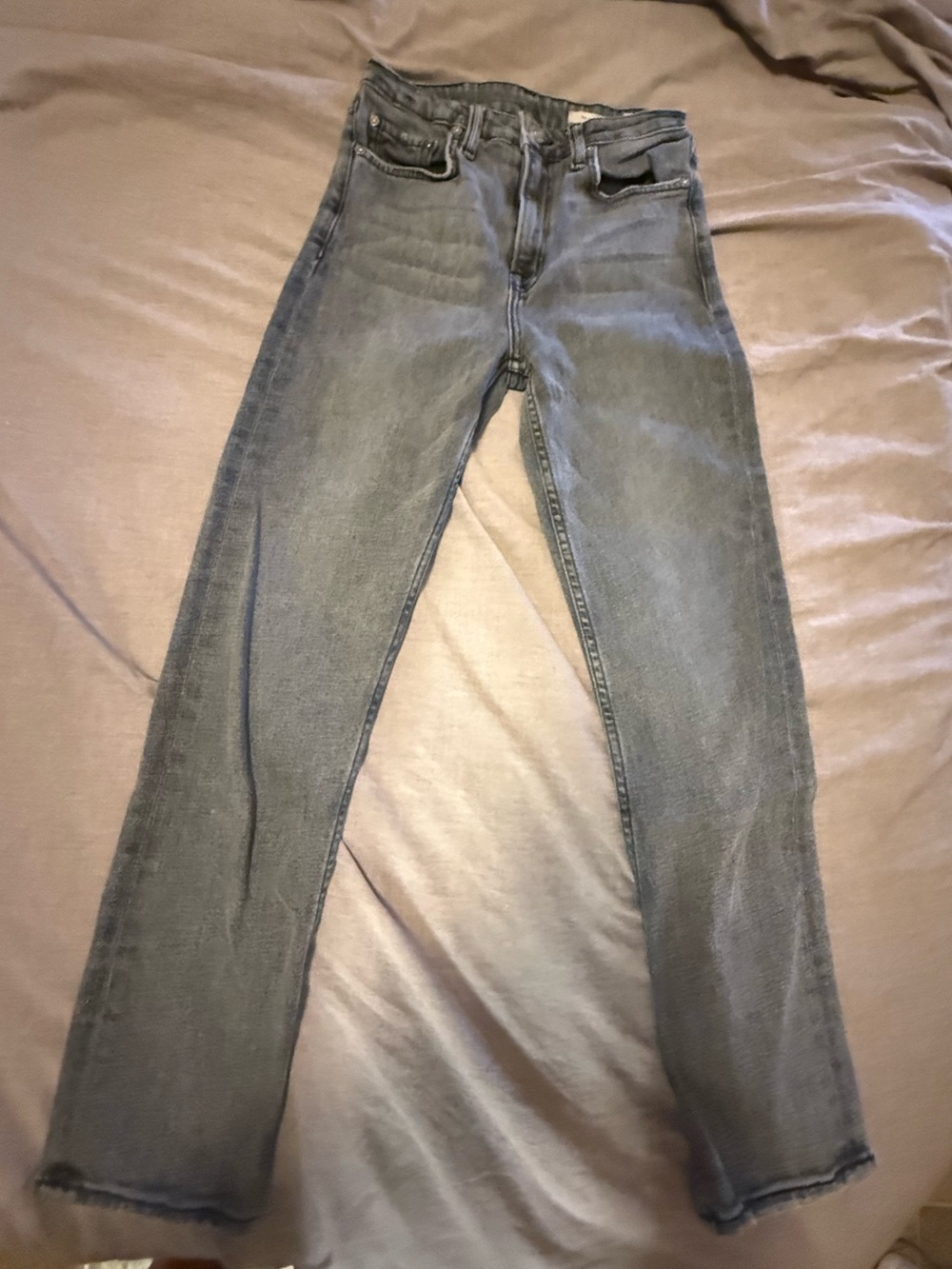 Straight Leg Women's Jeans in Faded Black